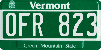 VT license plate OFR823