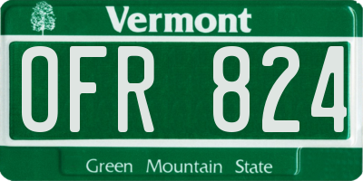 VT license plate OFR824