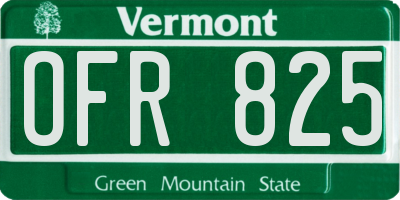 VT license plate OFR825