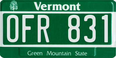VT license plate OFR831