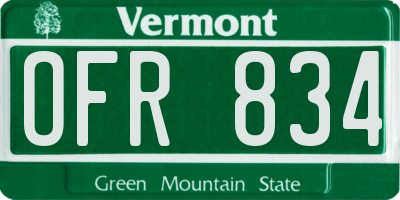 VT license plate OFR834