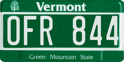 VT license plate OFR844