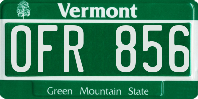 VT license plate OFR856