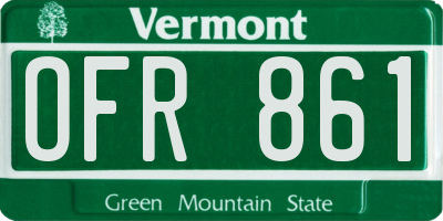VT license plate OFR861