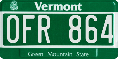 VT license plate OFR864