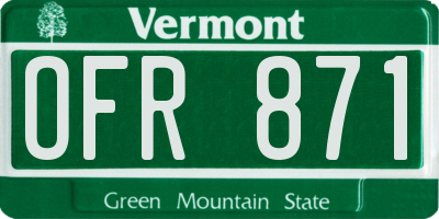 VT license plate OFR871