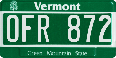 VT license plate OFR872