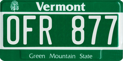 VT license plate OFR877