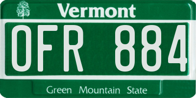 VT license plate OFR884