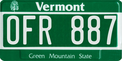 VT license plate OFR887