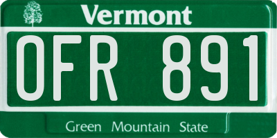 VT license plate OFR891