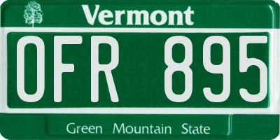 VT license plate OFR895