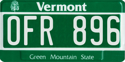 VT license plate OFR896