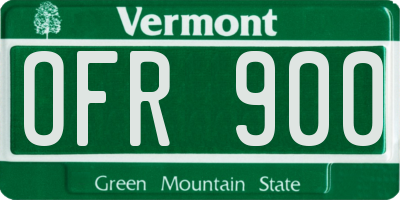 VT license plate OFR900