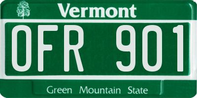 VT license plate OFR901
