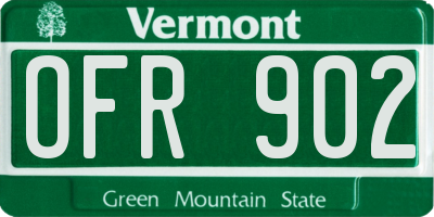 VT license plate OFR902