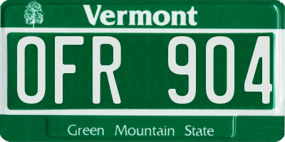 VT license plate OFR904