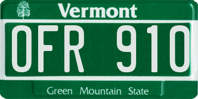 VT license plate OFR910