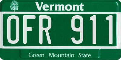 VT license plate OFR911