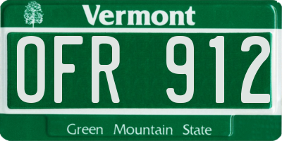 VT license plate OFR912
