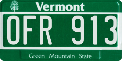 VT license plate OFR913