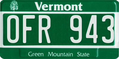 VT license plate OFR943