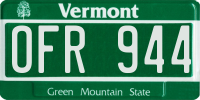 VT license plate OFR944