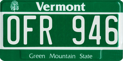 VT license plate OFR946