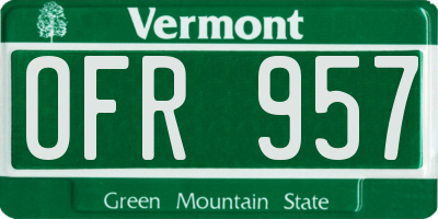 VT license plate OFR957