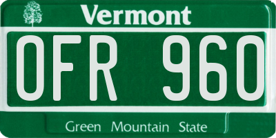 VT license plate OFR960