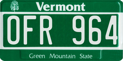 VT license plate OFR964
