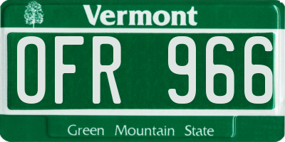 VT license plate OFR966