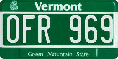 VT license plate OFR969