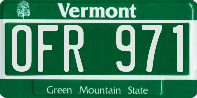 VT license plate OFR971