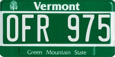 VT license plate OFR975