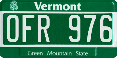 VT license plate OFR976