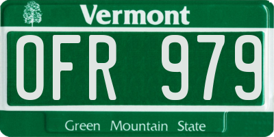 VT license plate OFR979