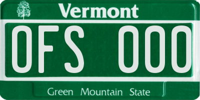 VT license plate OFS000