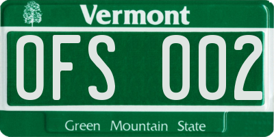 VT license plate OFS002