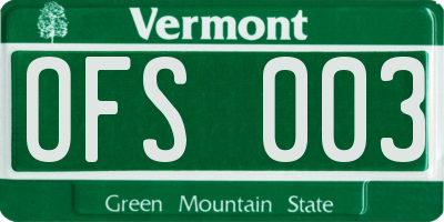 VT license plate OFS003