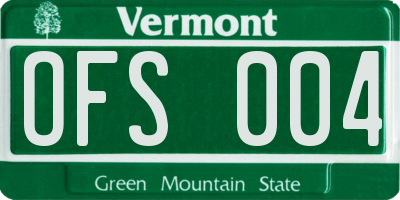 VT license plate OFS004