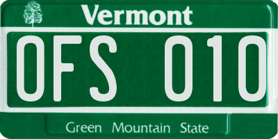 VT license plate OFS010