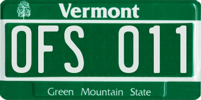VT license plate OFS011