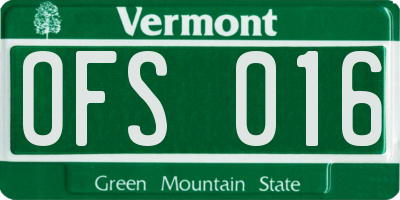 VT license plate OFS016