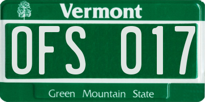 VT license plate OFS017