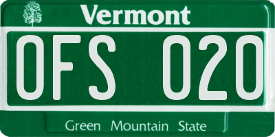 VT license plate OFS020