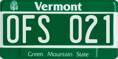 VT license plate OFS021