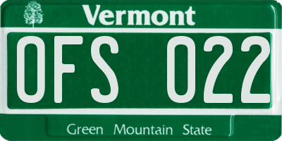 VT license plate OFS022