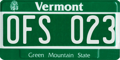 VT license plate OFS023