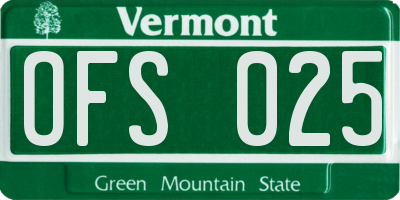 VT license plate OFS025